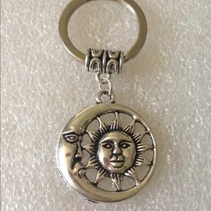 Lucky key chain moon sun face